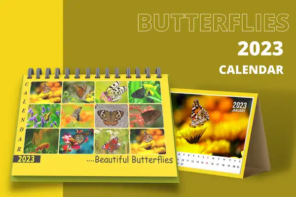 Butterflies Calendar print design by paper creation image